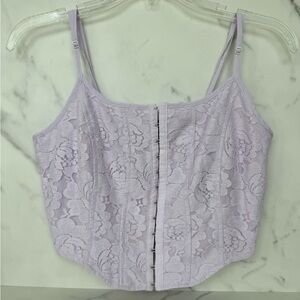 Wild Fable Purple Lace Corset with Adjustable Straps and Hook and Eye Closure